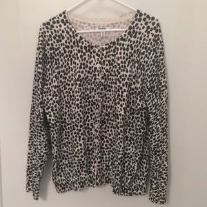 Black and White Printed Button Down Sweater XXL